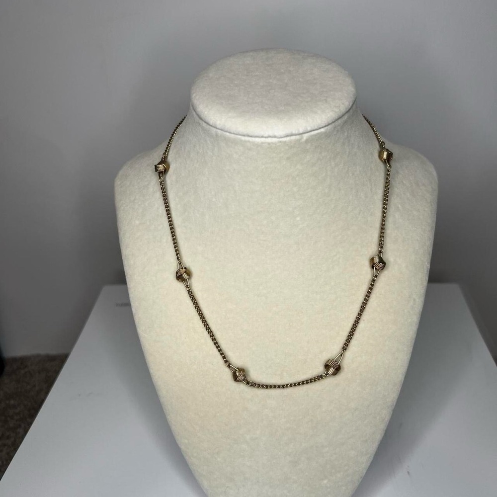 Vintage Avon 1979 Love Knot Gold‎ Tone Necklace 17”